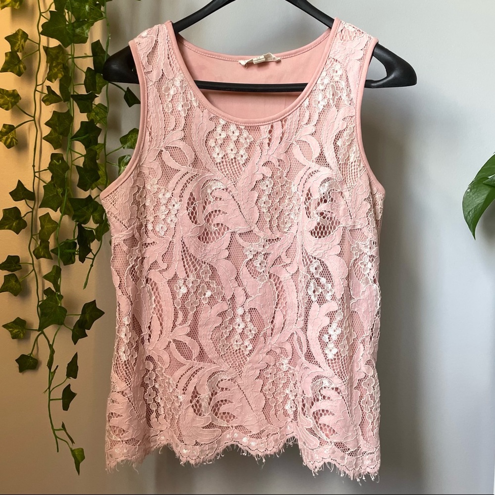 Luna Moon Lace Two Layered Tank Top